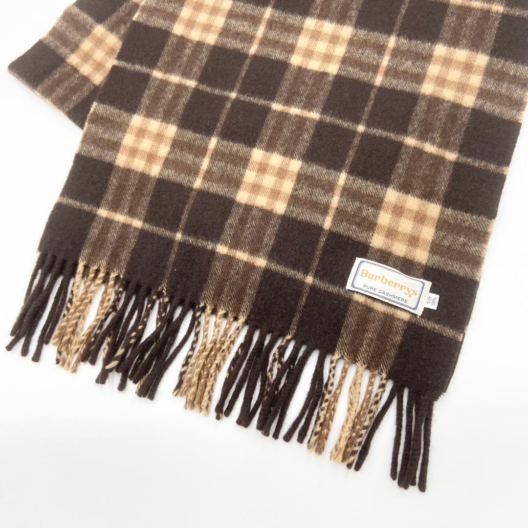 極美品　バーバリー　マフラー　カシミヤ　100% ノバチェック　ブラウン