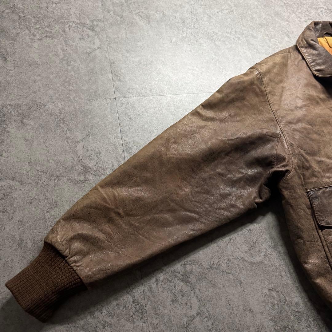 【90s vintage】A-2 leather flight jkt 短丈　M