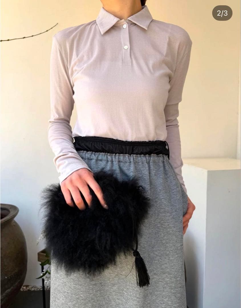 本日限定値下げ★carven2026SS新作人気商品★プルオンスカートgray