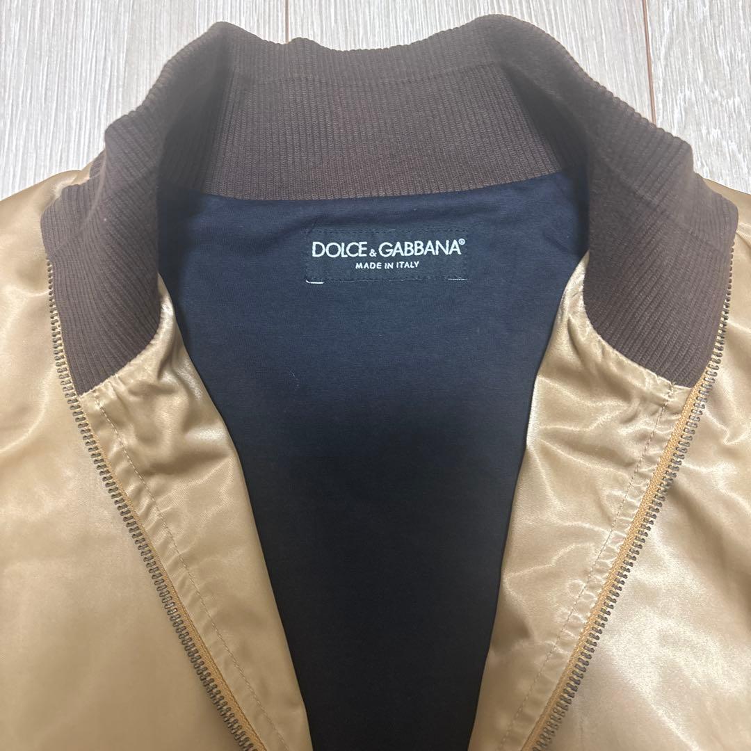 dolce&gabbanaゴールド サテン MA-1 フライトジャケット 薄手