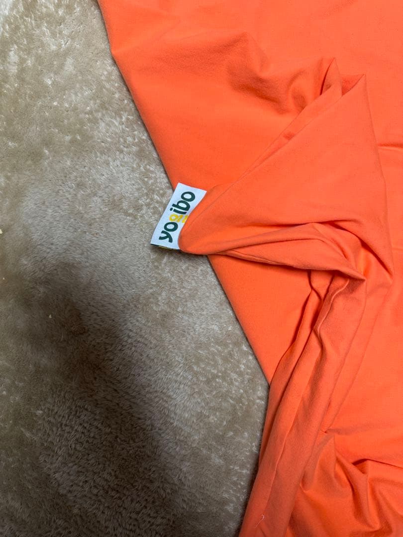 (正規品・洗濯済み)Yogibo Max キャロットオレンジ　カバー使用期間半年