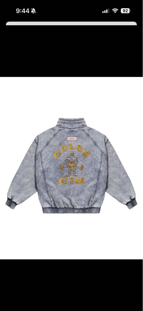 LÝFT × GOLD'S GYMオーバーサイズデニムジャケットSサイズ
