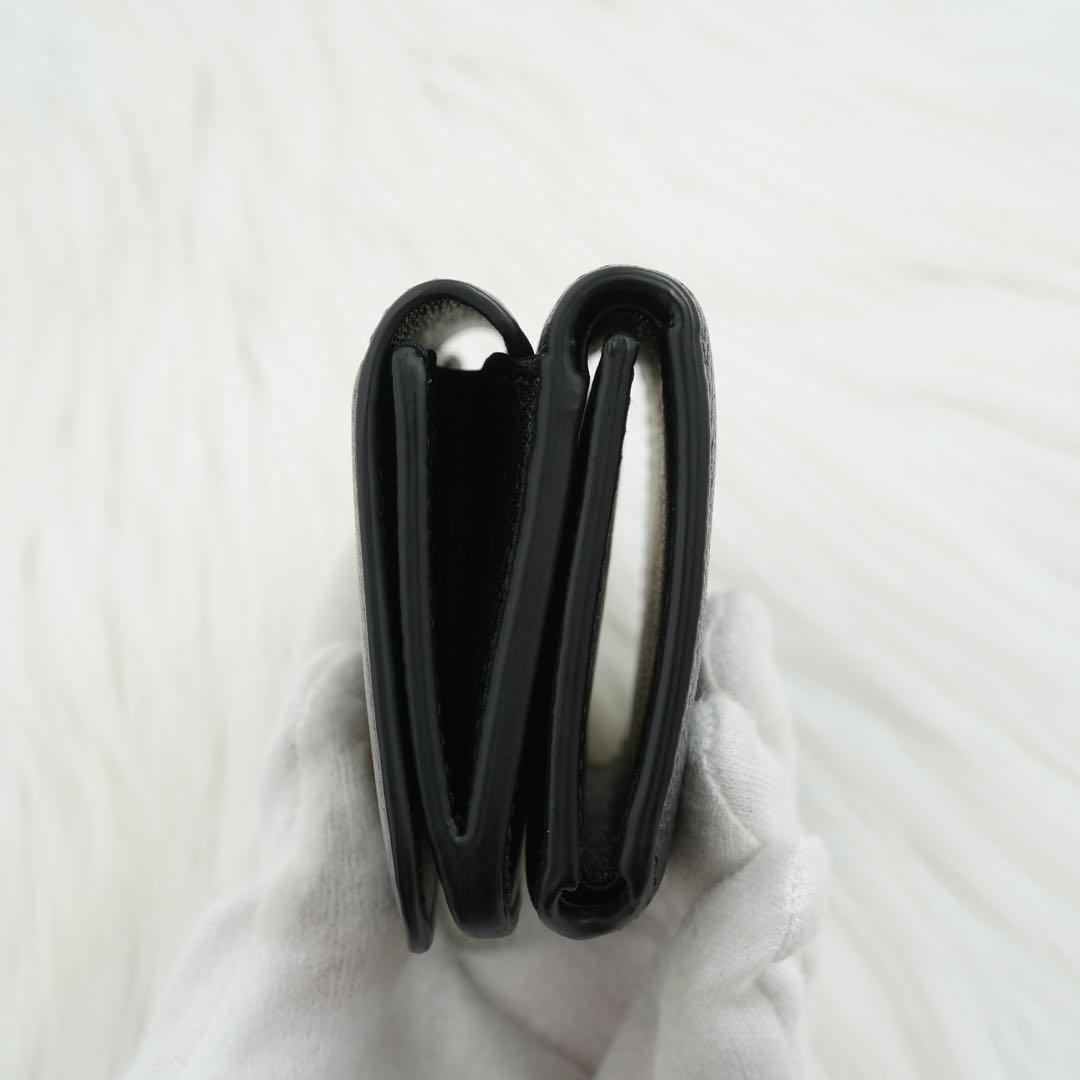 新品未使用品　箱付き　BALENCIAGA 三つ折り財布　レザー　ブラック