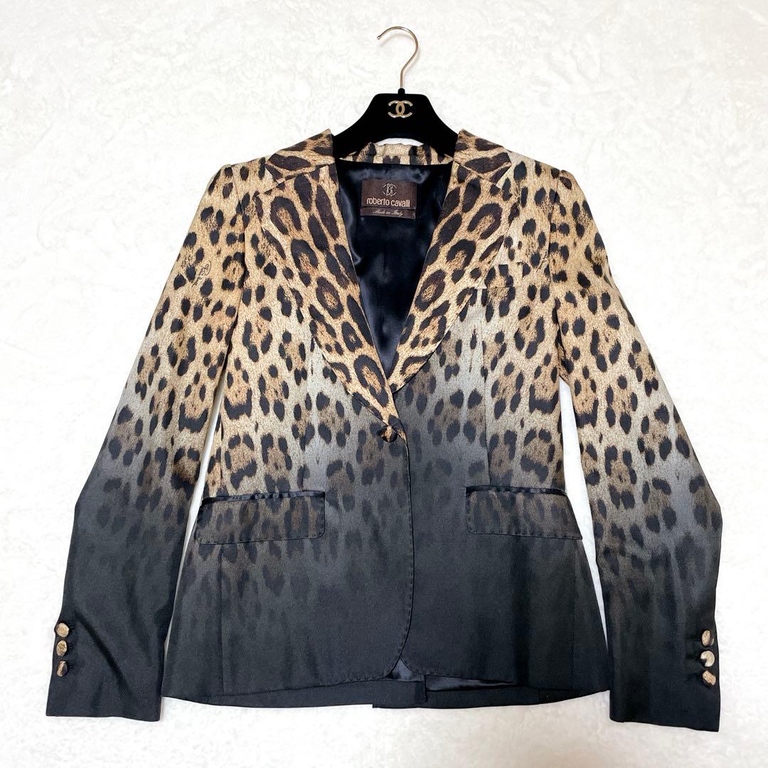 【美品】Roberto Cavalli テーラード ブレザー　シルク100%