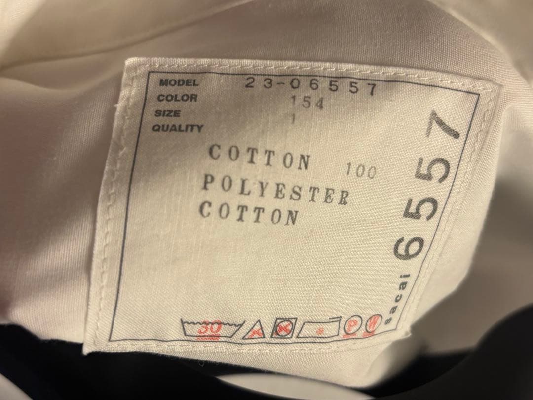 sacai Cotton Poplin T-Shirt Tシャツ　ホワイト