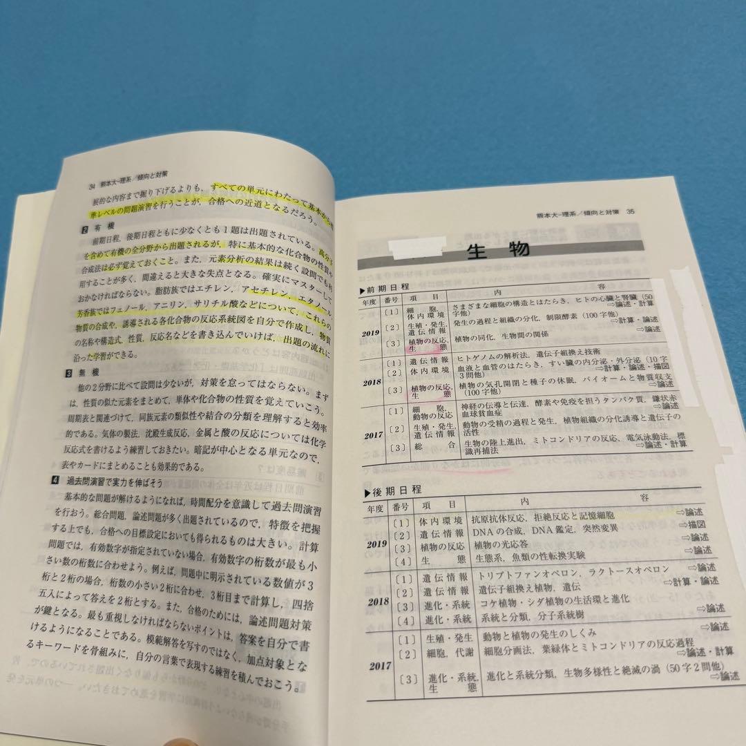 熊本大学　理系　医学部　2014年～2022年 赤本　　9年分