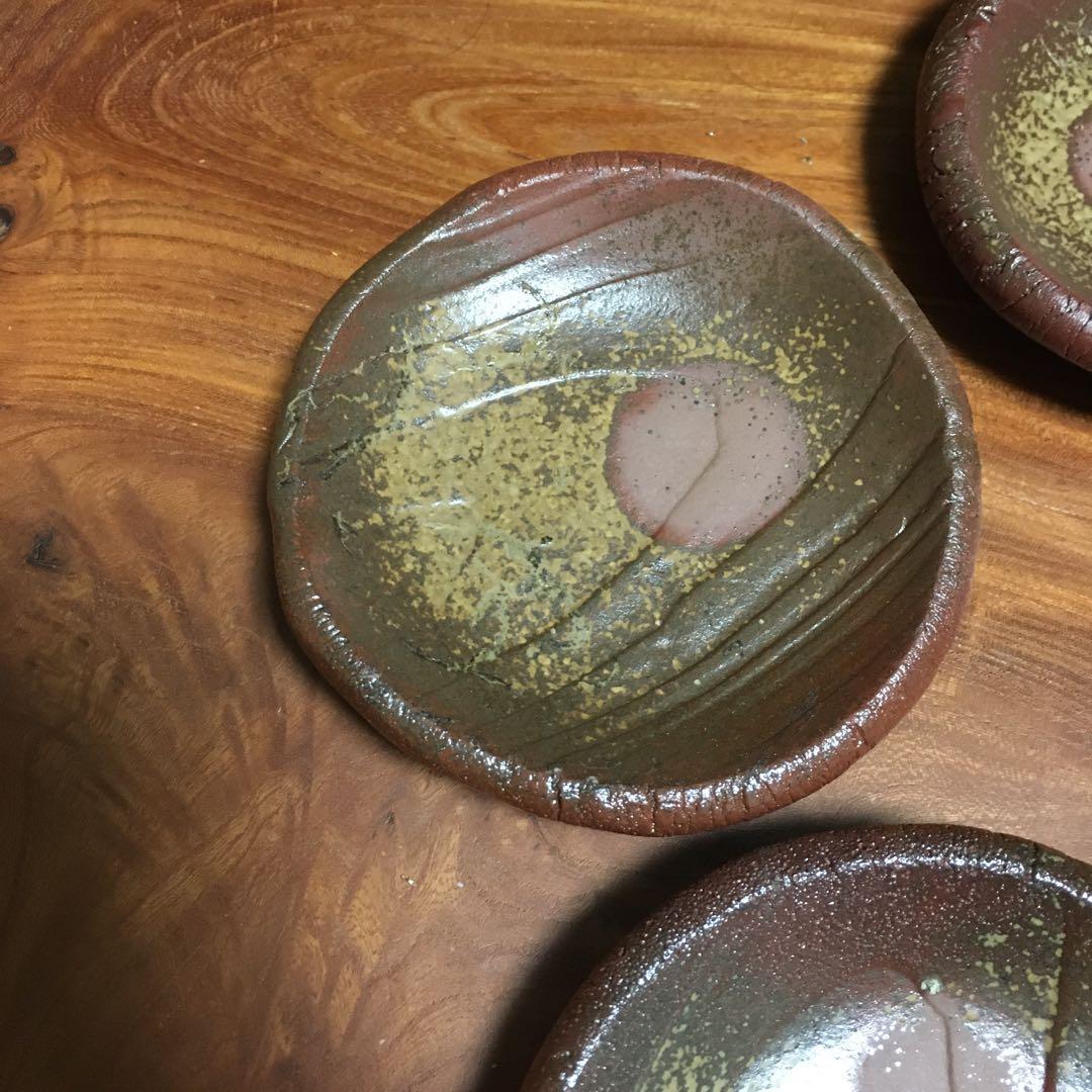 備前焼　牡丹　胡麻　たたき皿　タタキ皿　5客揃