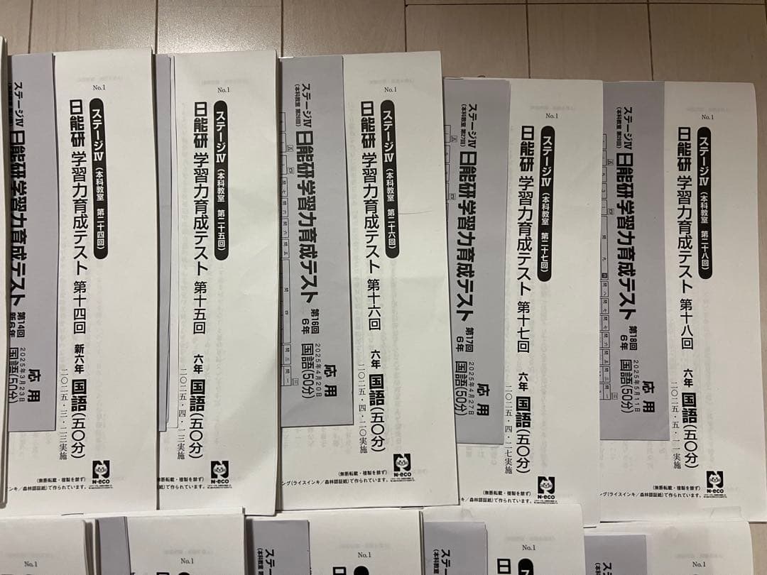 日能研　2025年度　6年　学習力育成テスト　合格力育成テスト　合格力実践テスト