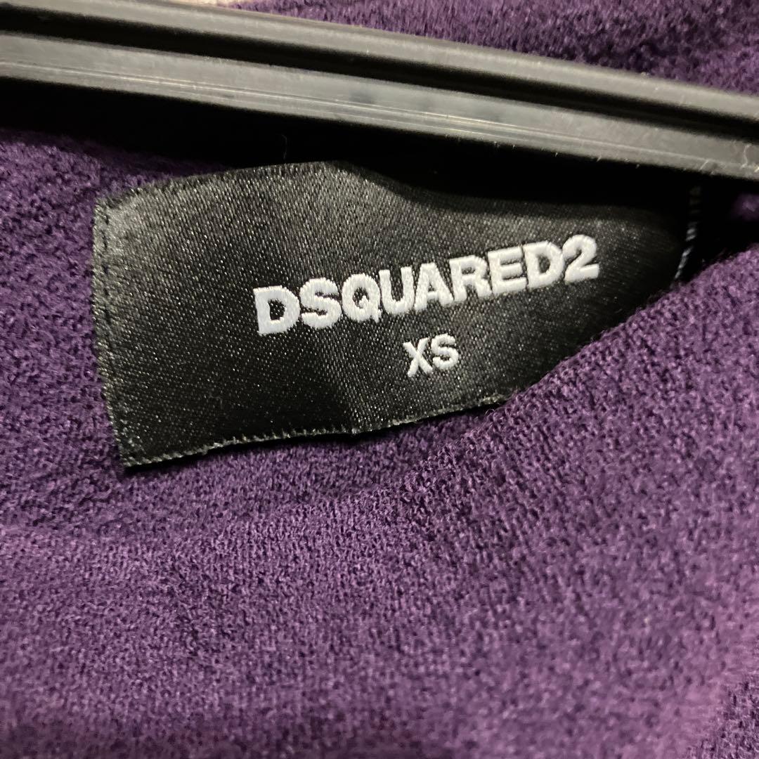 DSQUARED2. パープル ノースリーブ ひざ丈ワンピース　XSスリム