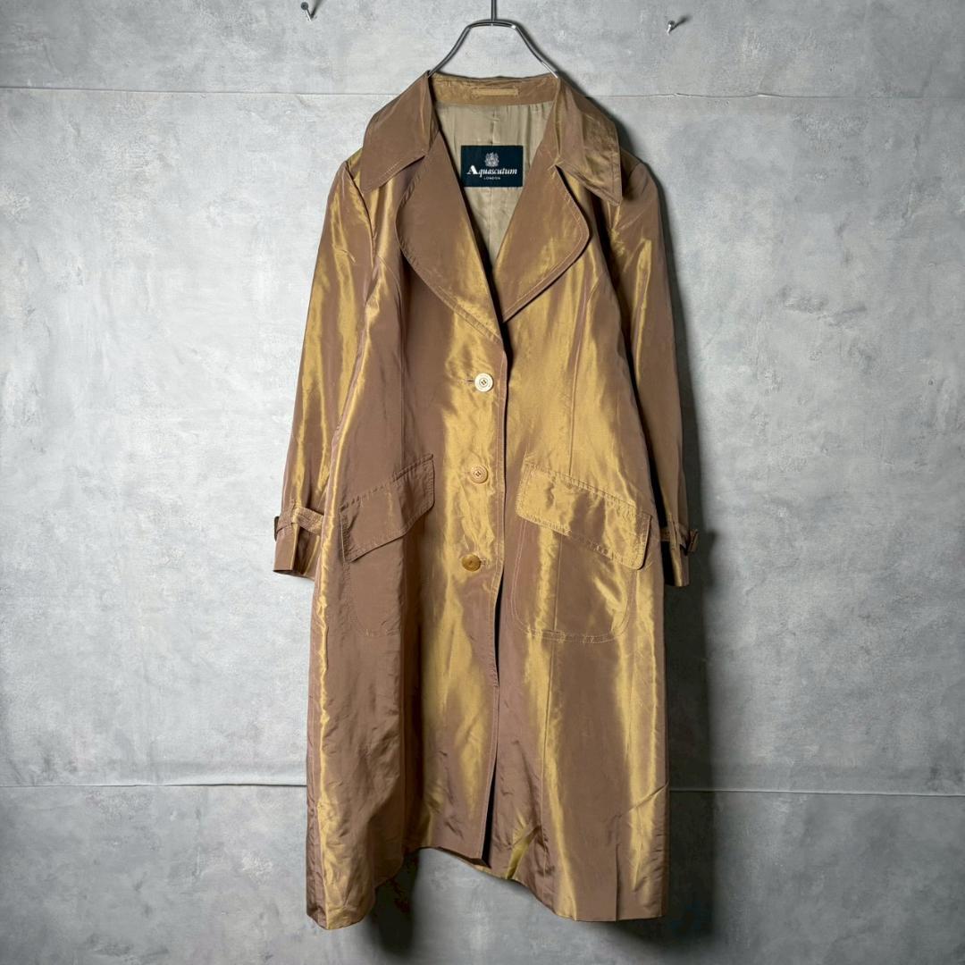 専用Aquascutum シルク100% 高級 光沢 トレンチコート N2737