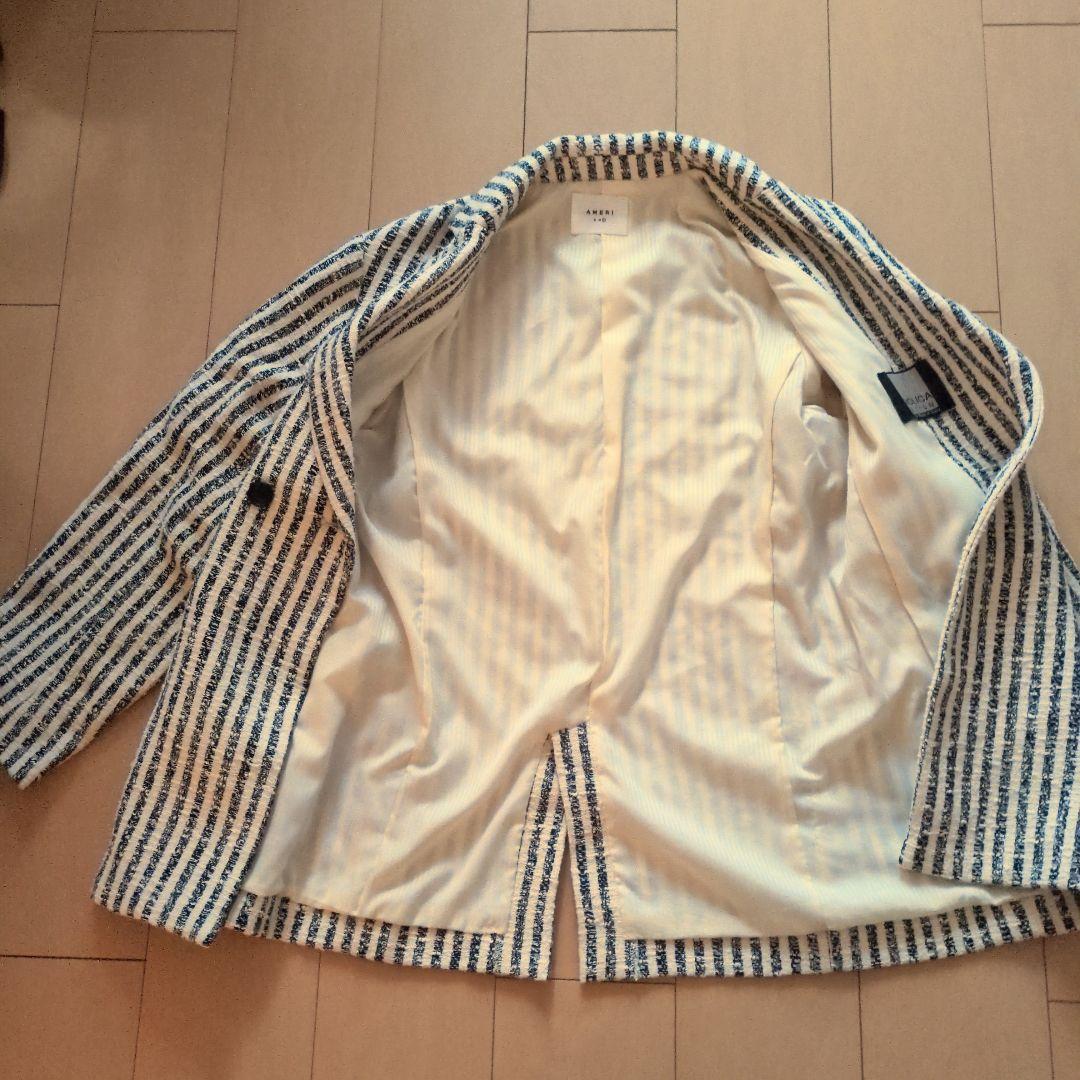 アメリ　ヴィンテージ　GIOLICA STRIPE TWEED JACKET
