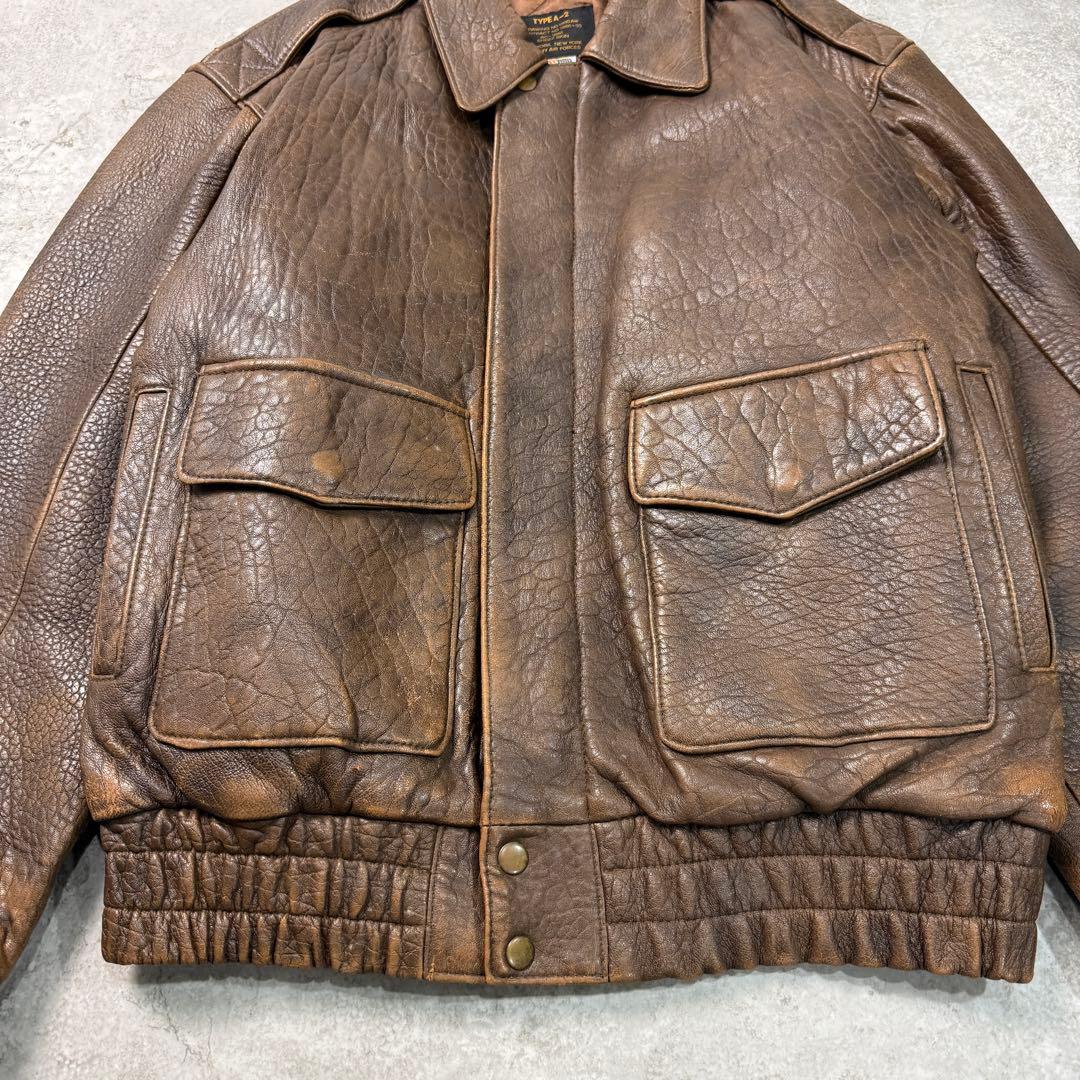 k様vintage 【L】 A-2 本革 フライトジャケット レザー 古着