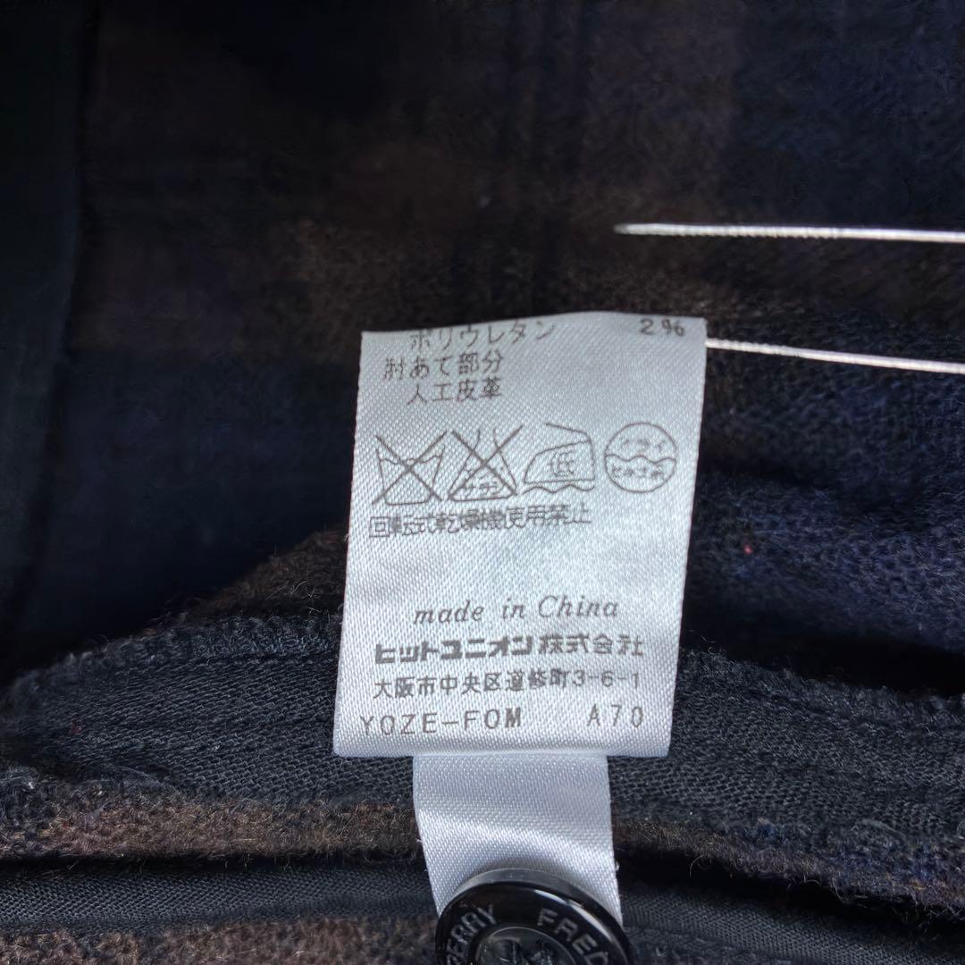 美品　フレッドペリー　ワンポイントロゴ　チェック柄　ウール　スウィングトップ　M