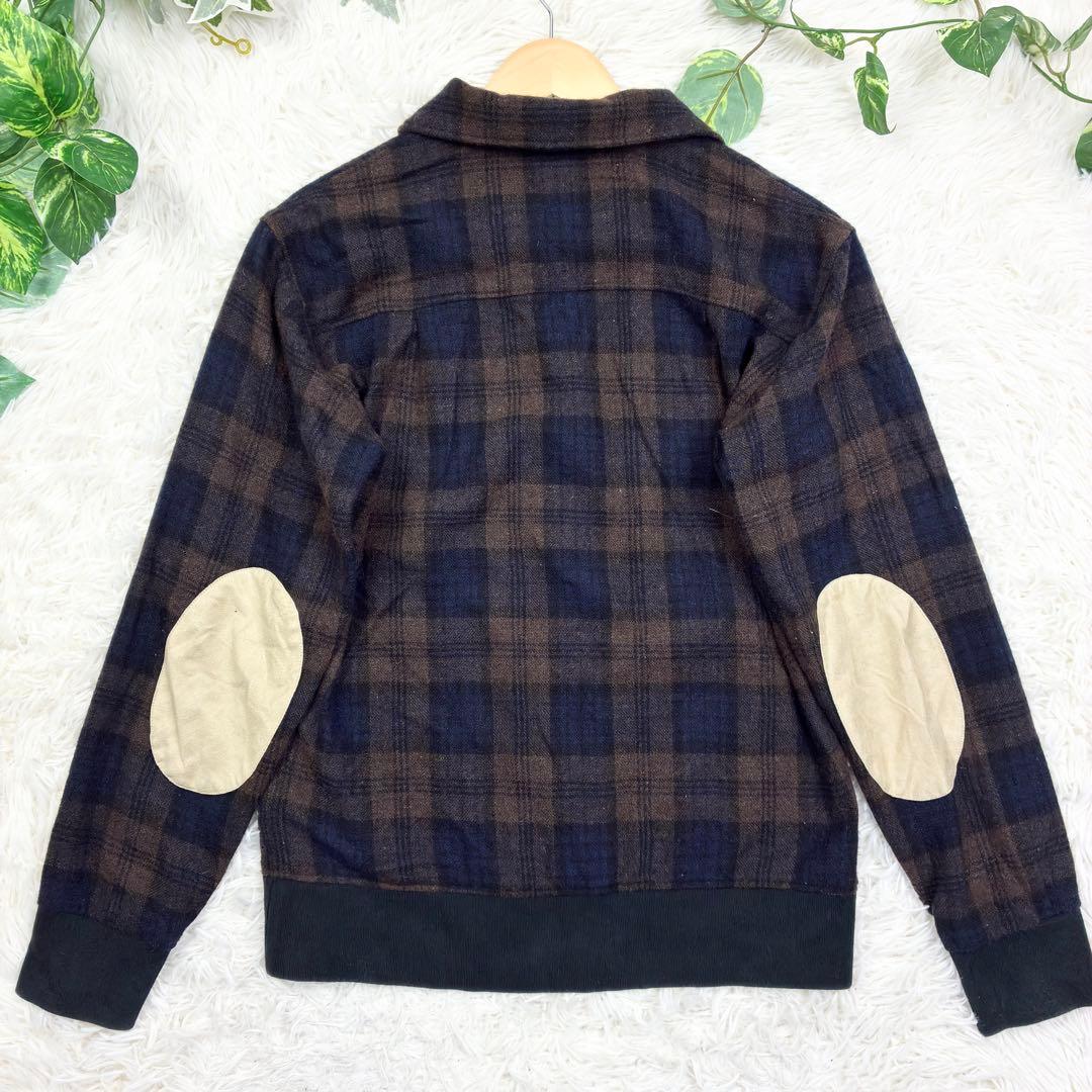 美品　フレッドペリー　ワンポイントロゴ　チェック柄　ウール　スウィングトップ　M