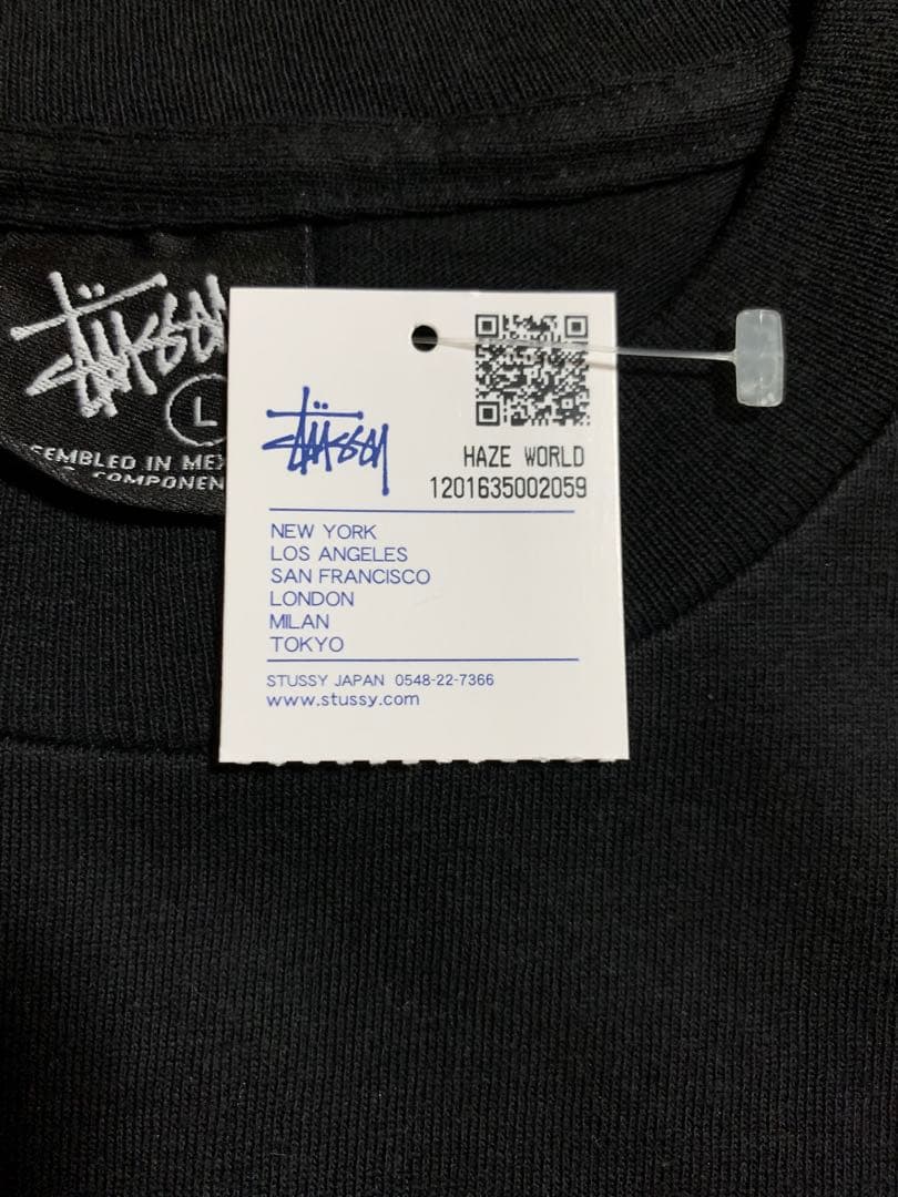 未使用品 STUSSY×ERIC HAZE ワールドツアー Tシャツ 黒 L