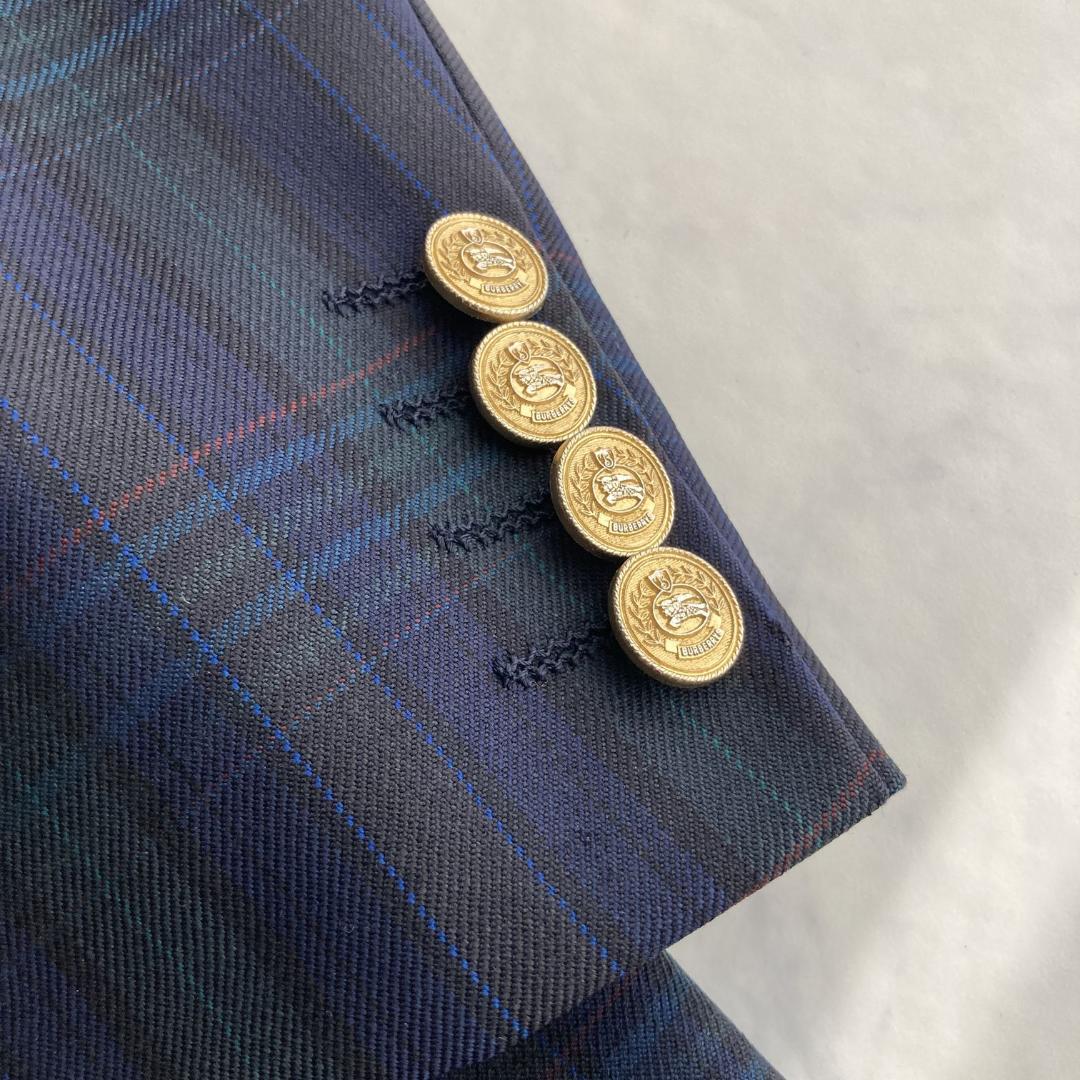 希少ＸＬ/ＡＢ７　BURBERRY バーバリー　金ボタンチェックジャケット
