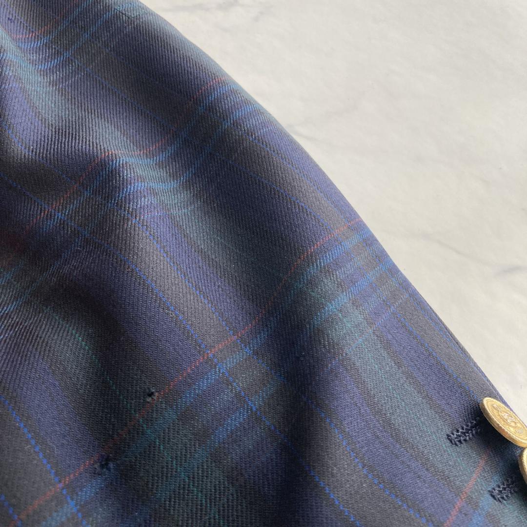 希少ＸＬ/ＡＢ７　BURBERRY バーバリー　金ボタンチェックジャケット