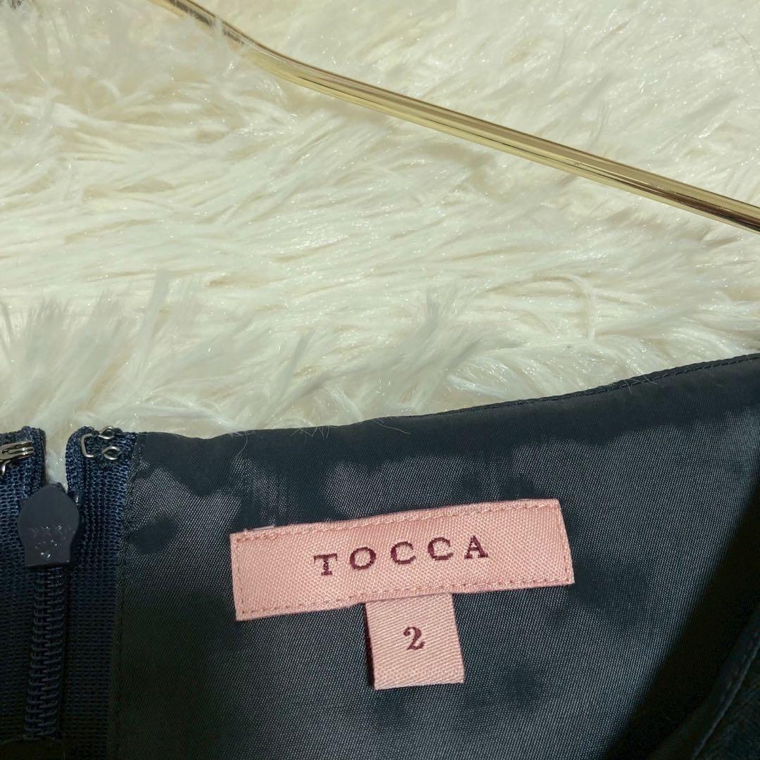 《良品》TOCCA ワンピース ネイビー 2 お呼ばれ フォーマル キレイめ