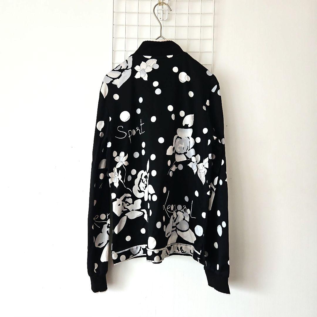 美品 LEONARD SPORT 長袖シャツ　白×黒　フラワー×ドット 38
