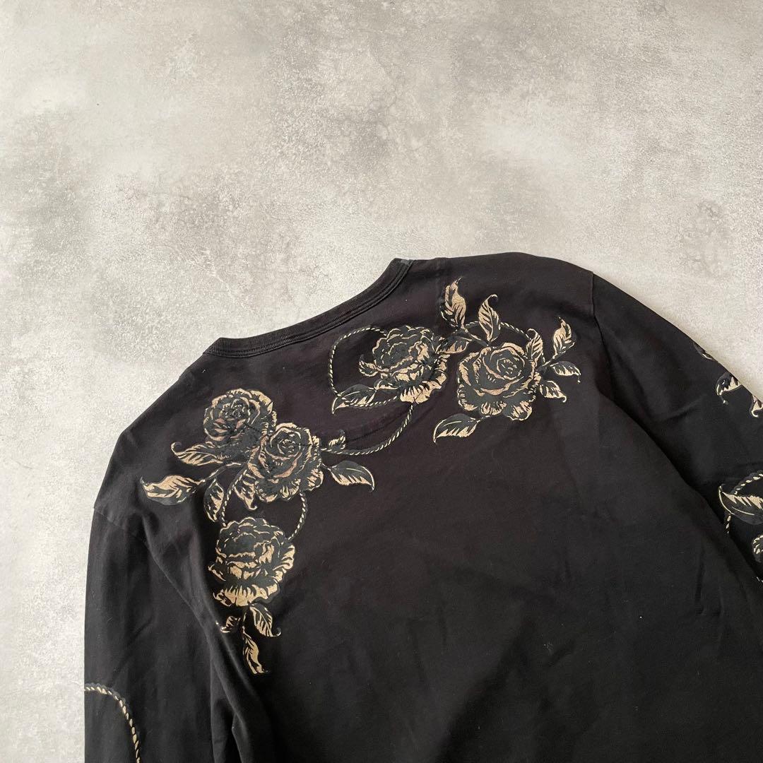 Dolce&Gabbana ドルガバ ロンT 天使 ブラック 花柄 44