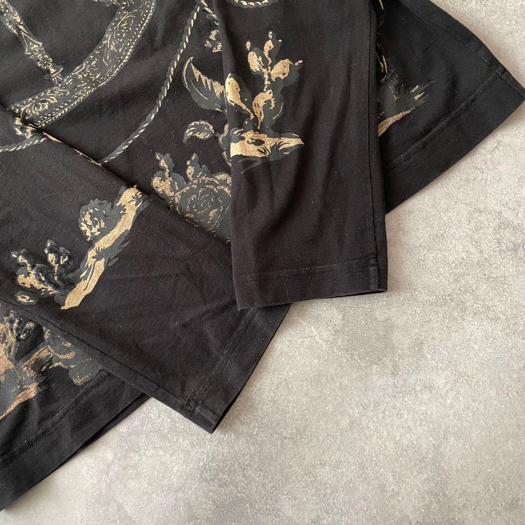 Dolce&Gabbana ドルガバ ロンT 天使 ブラック 花柄 44