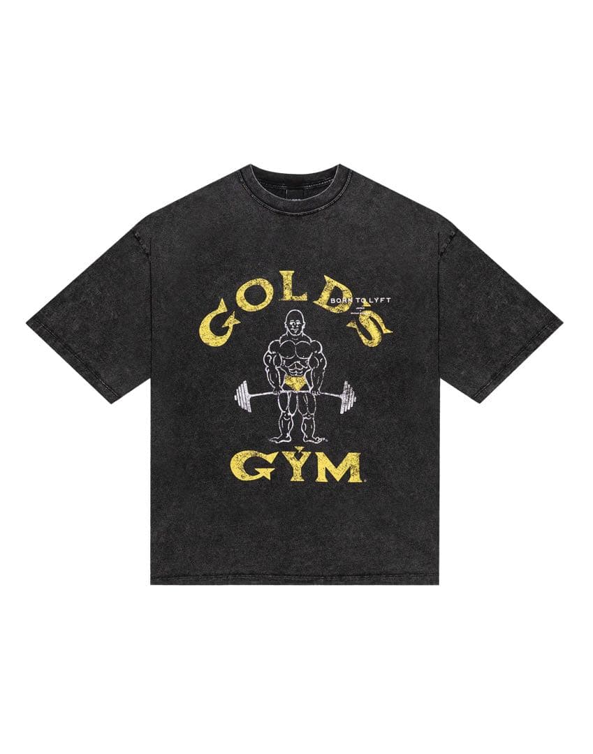 LÝFT×GOLD'S GYM★黒S★Tシャツ★ヴィンテージロゴ、コラボ、限定