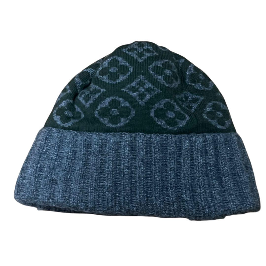 美品 ルイヴィトン モノグラム ボネスキーニット カシミア100% 希少グレー