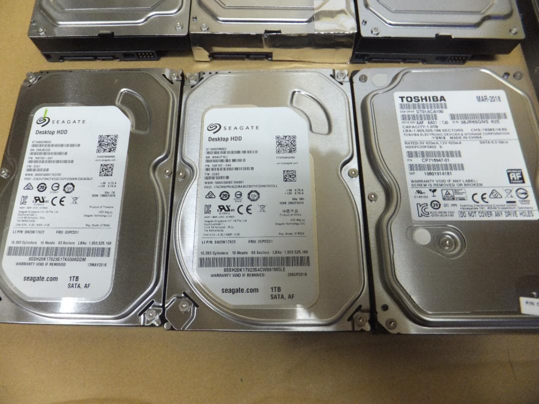 (1721) HDD　SATA 3.5インチ1TB 7個 動作品