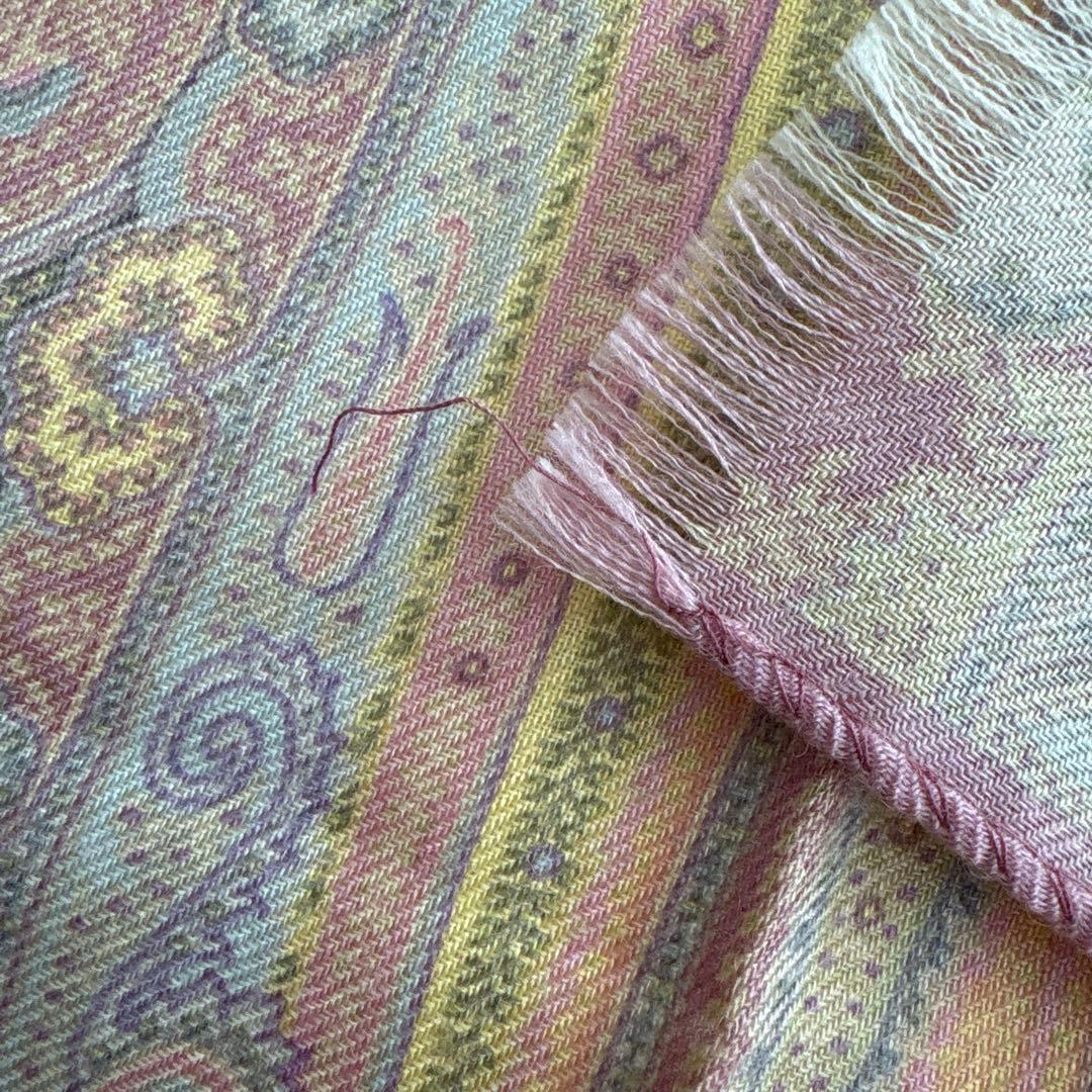 ETRO シルク&ウール　ストール　エトロ　ペイズリー　イタリア製　絹　毛