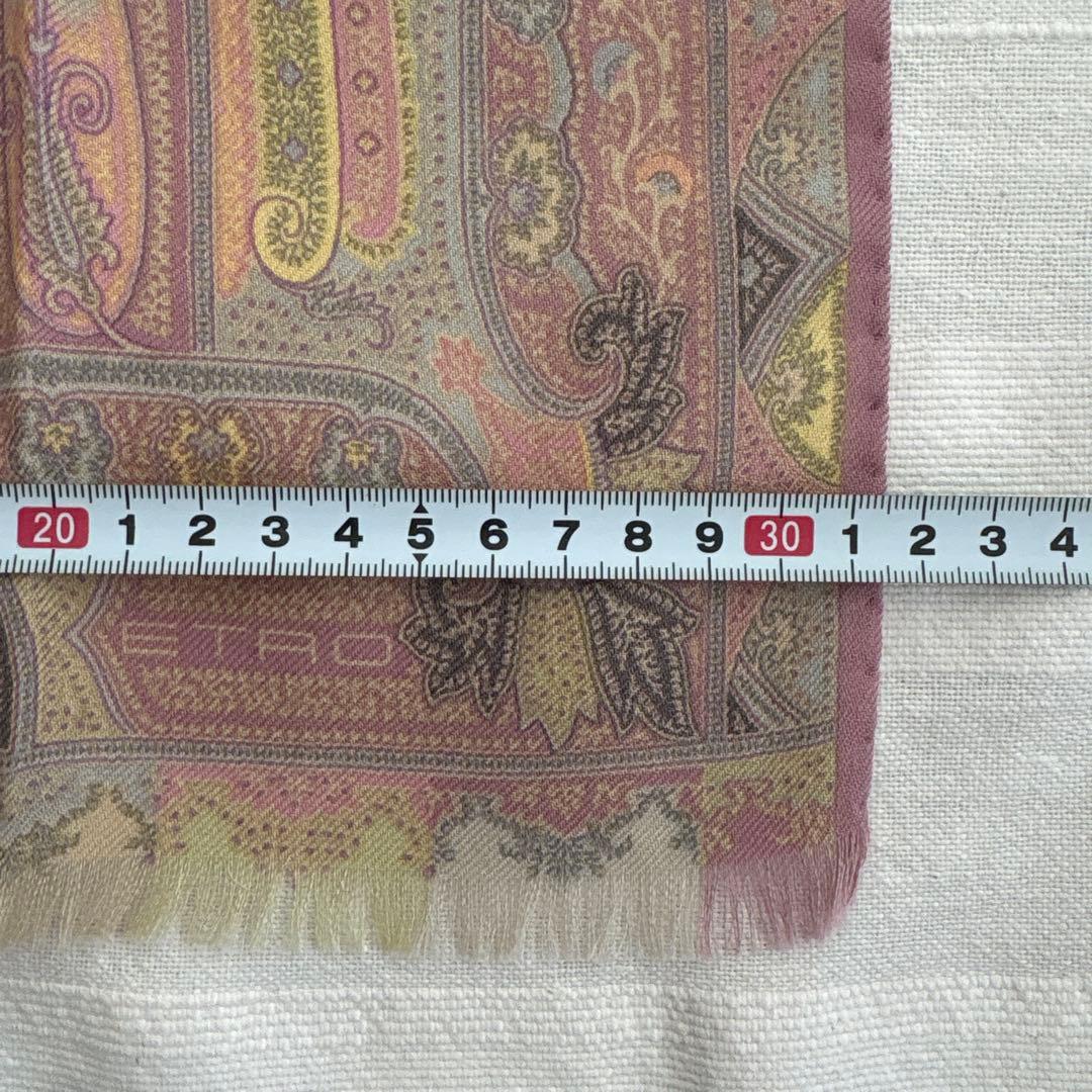 ETRO シルク&ウール　ストール　エトロ　ペイズリー　イタリア製　絹　毛