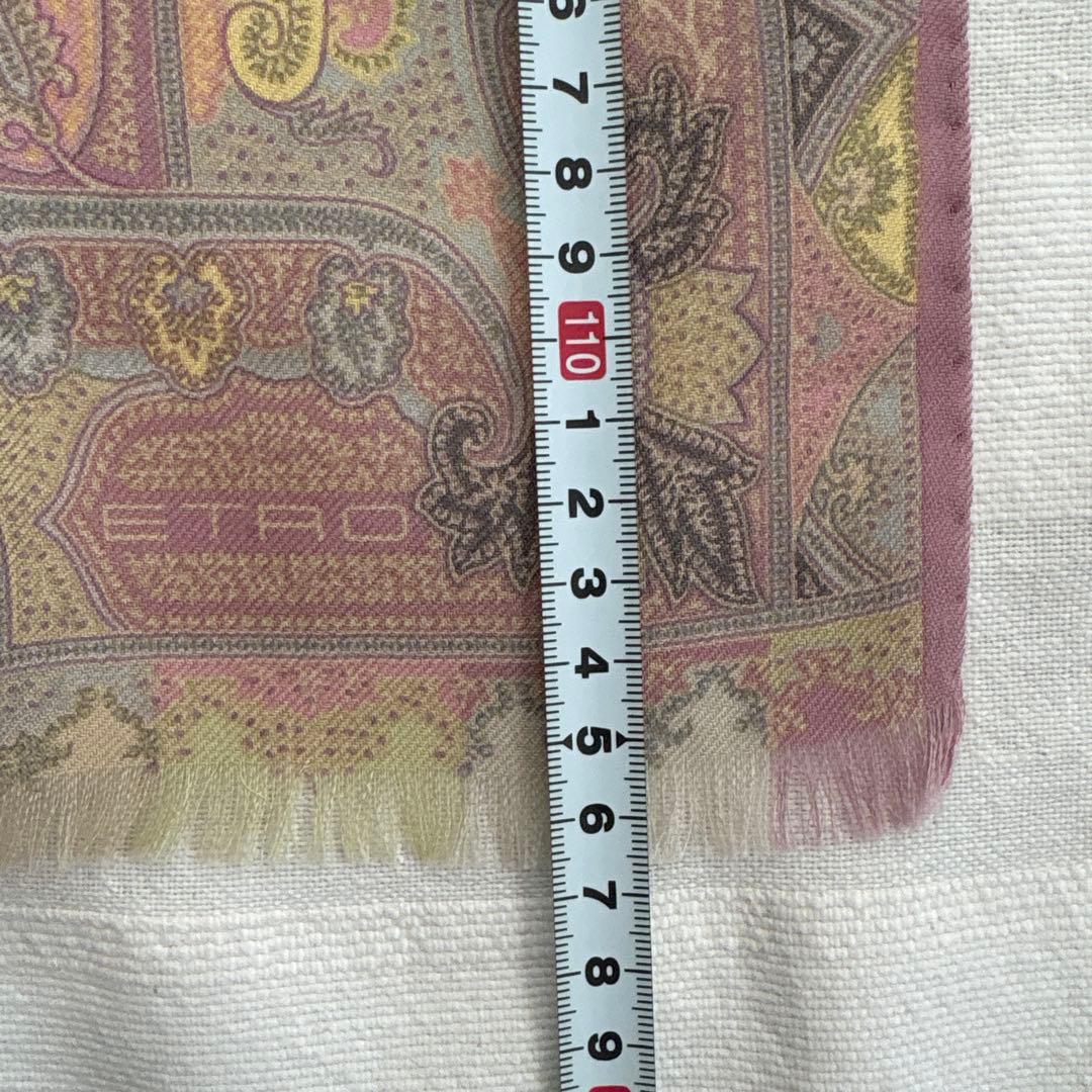 ETRO シルク&ウール　ストール　エトロ　ペイズリー　イタリア製　絹　毛
