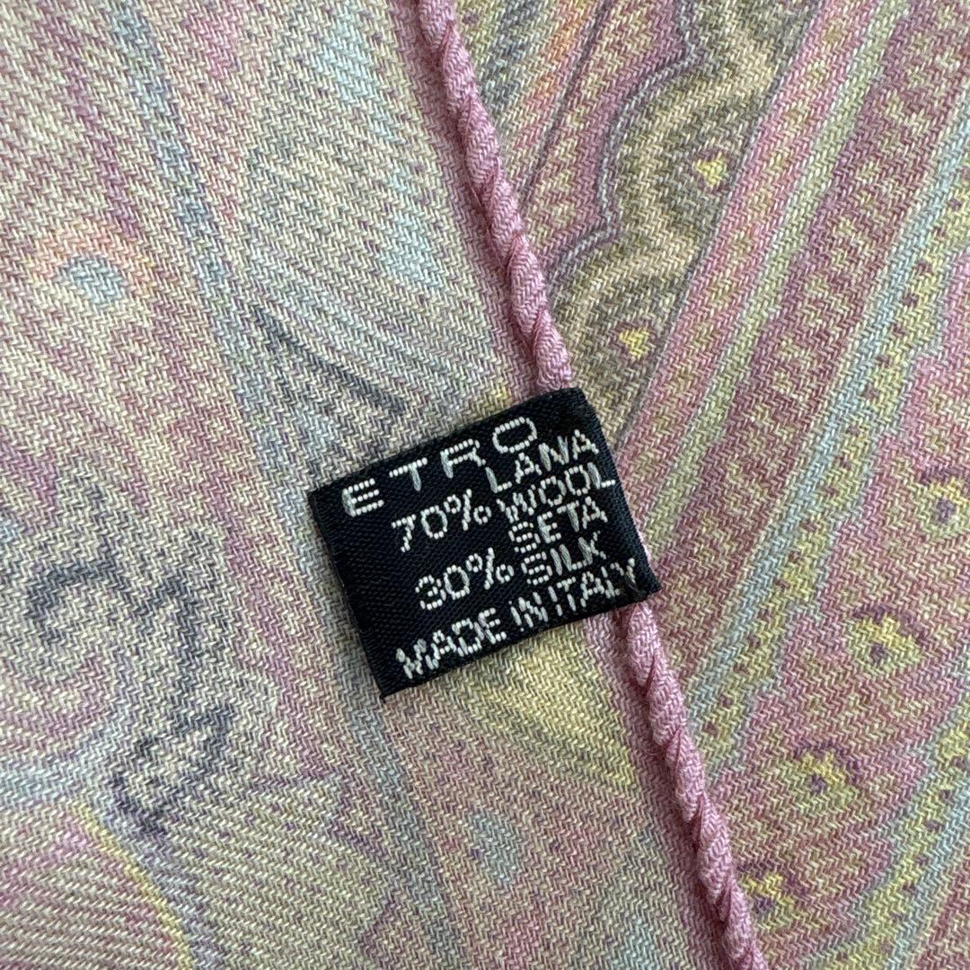 ETRO シルク&ウール　ストール　エトロ　ペイズリー　イタリア製　絹　毛