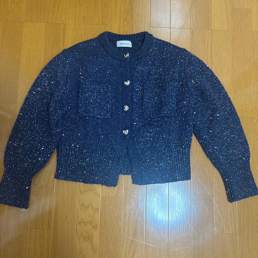 Arpege story スパンコールニットジャケット