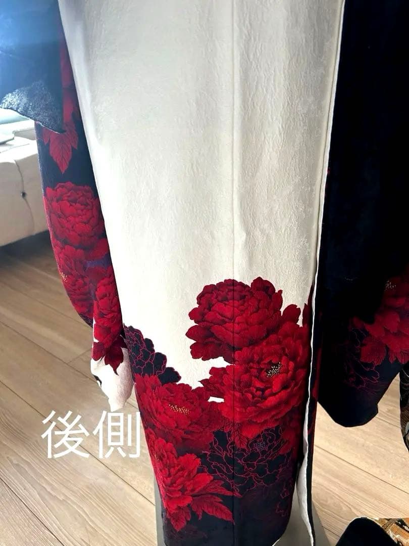 振袖セット　豪華な紅牡丹　　着丈155 小柄さん向き