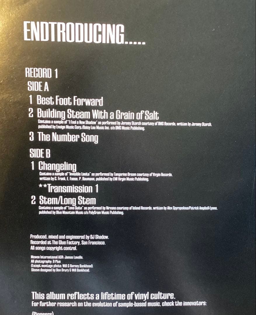 (USED)DJ SHADOW ENTRODUCINGレコード2枚組シュリンク付