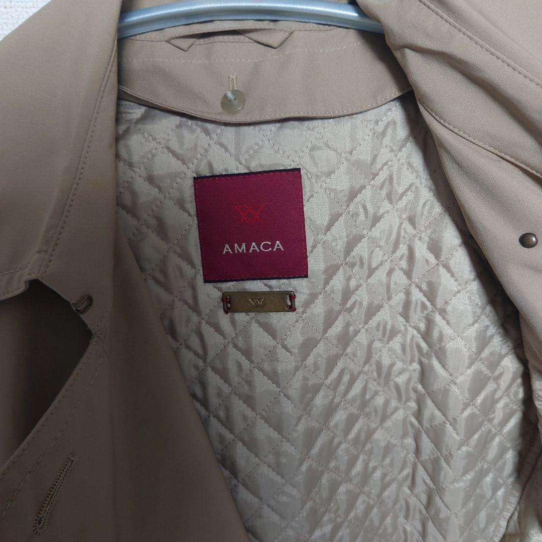 AMACA ベージュ ダブルブレストライナー付 トレンチコート　ゴアテックス