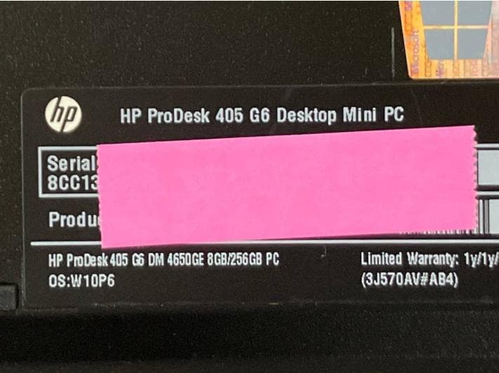 HP ミニPC ProDesk 405 G6 Ryzen 5 PRO 4650