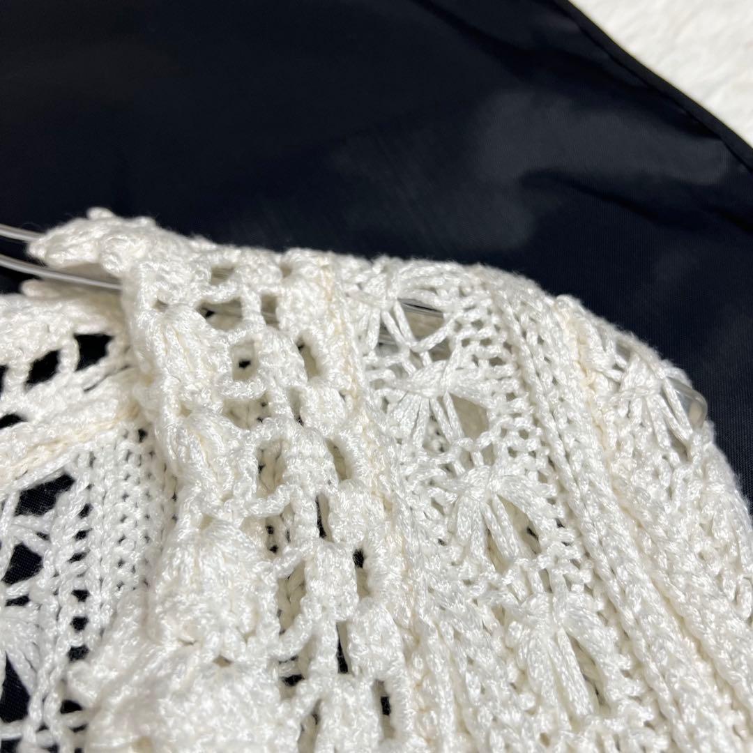 ロゴプレート✨ CHANEL シャネル フロントリボン フリルニットカーディガン