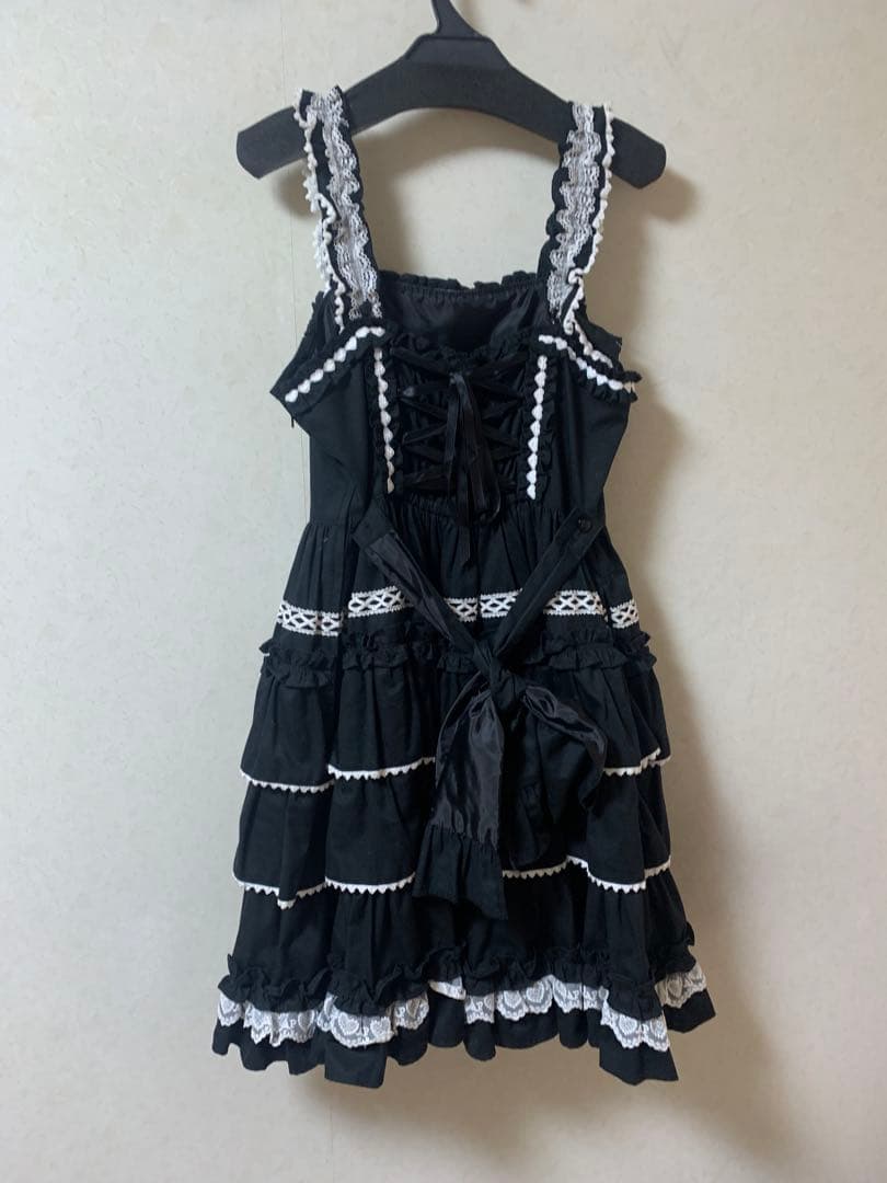 Angelic Pretty Prettyフリルジャンパースカート クロ