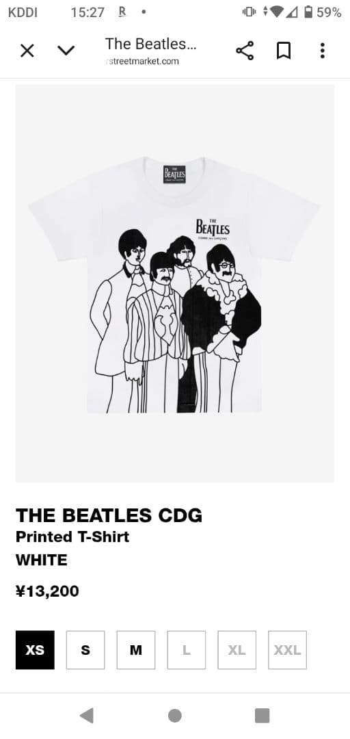 L　THE BEATLES CDG Printed T-Shirt Lサイズ