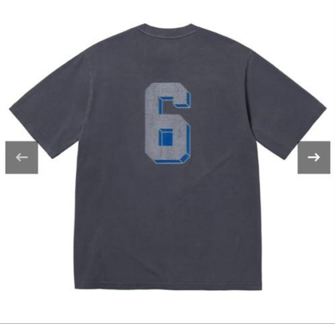 中古supreme Flocked Washed Tシャツ　ネイビーL