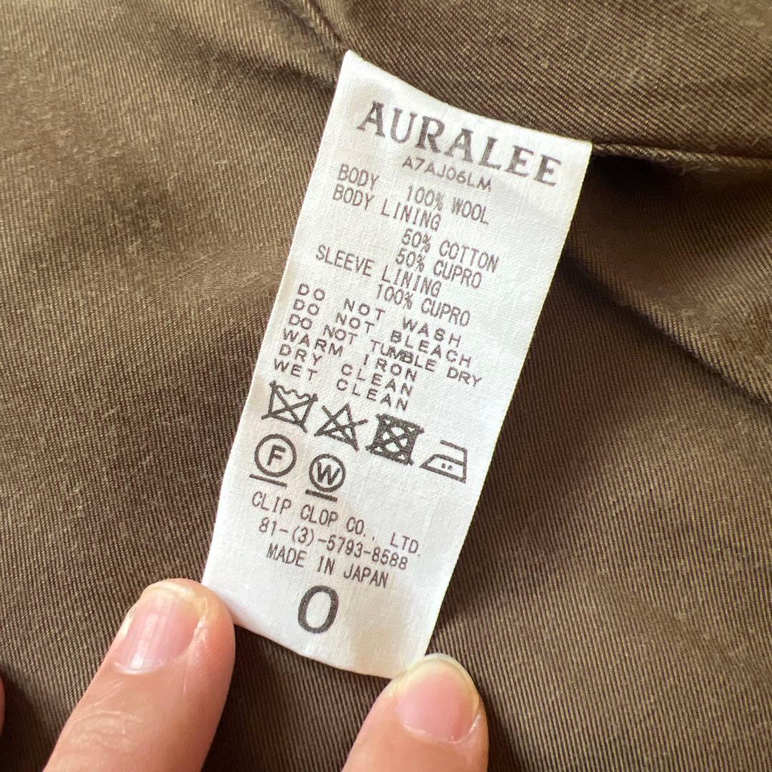 AURALEE ブラウン ダブルブレストジャケット