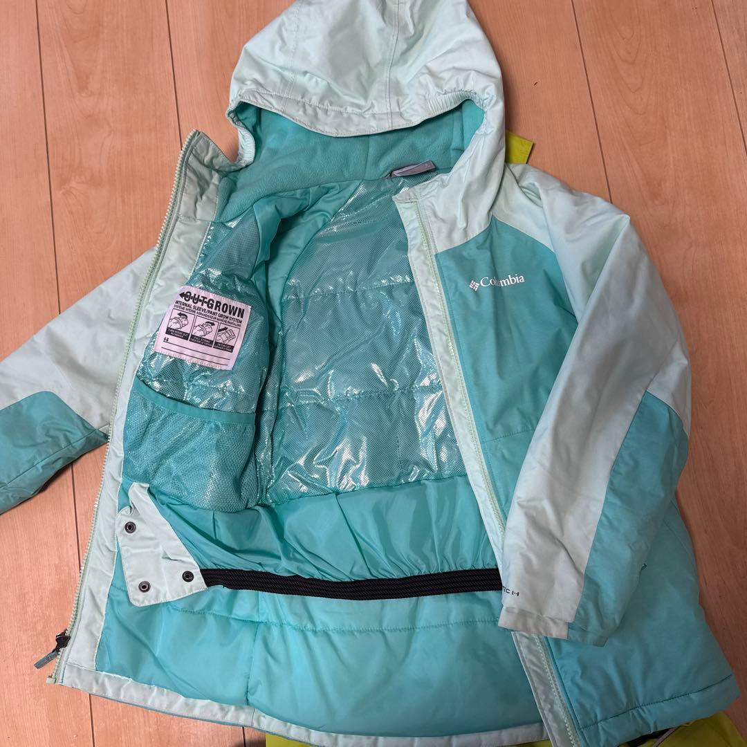 Columbia 子ども用スキーウェア 水色/黄緑