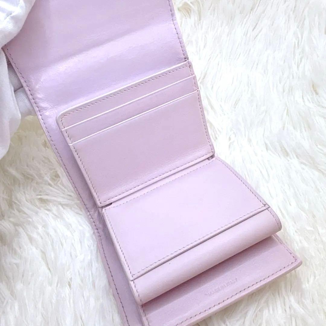 CELINE トリオンフ スモールフラップウォレット 三つ折り ピンク