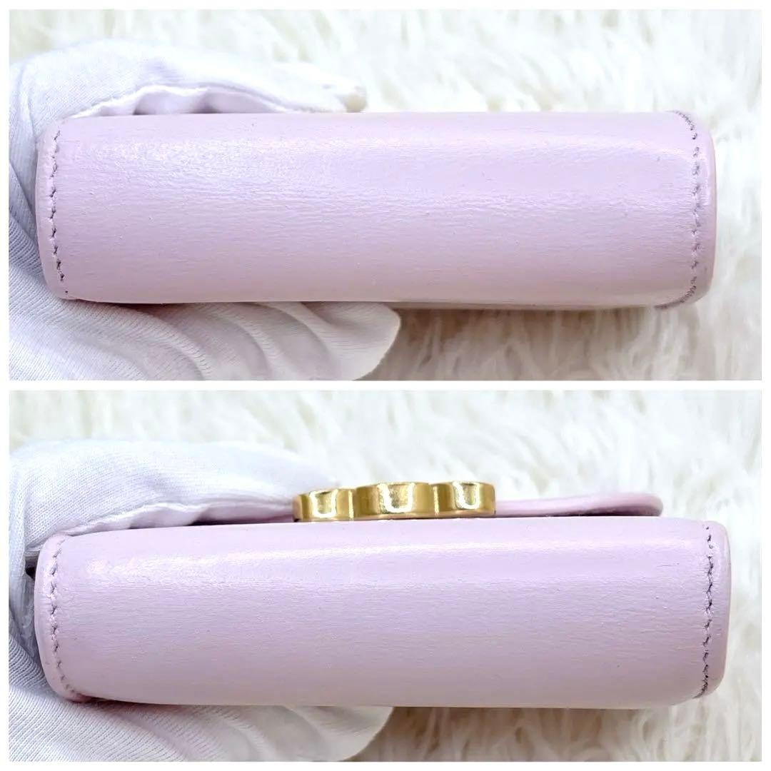 CELINE トリオンフ スモールフラップウォレット 三つ折り ピンク