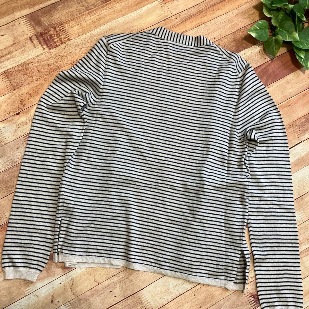 【極美品】PRADA（プラダ）上質シルク　ストライプニットカーディガン　M
