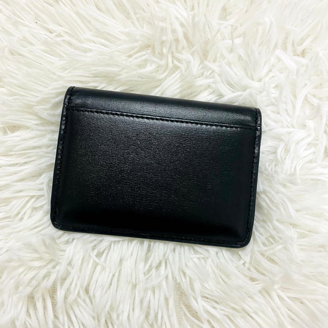 極美✨CELINE 名刺入れ カード入れ トリオンフ ロゴ金具 レザー ブラック