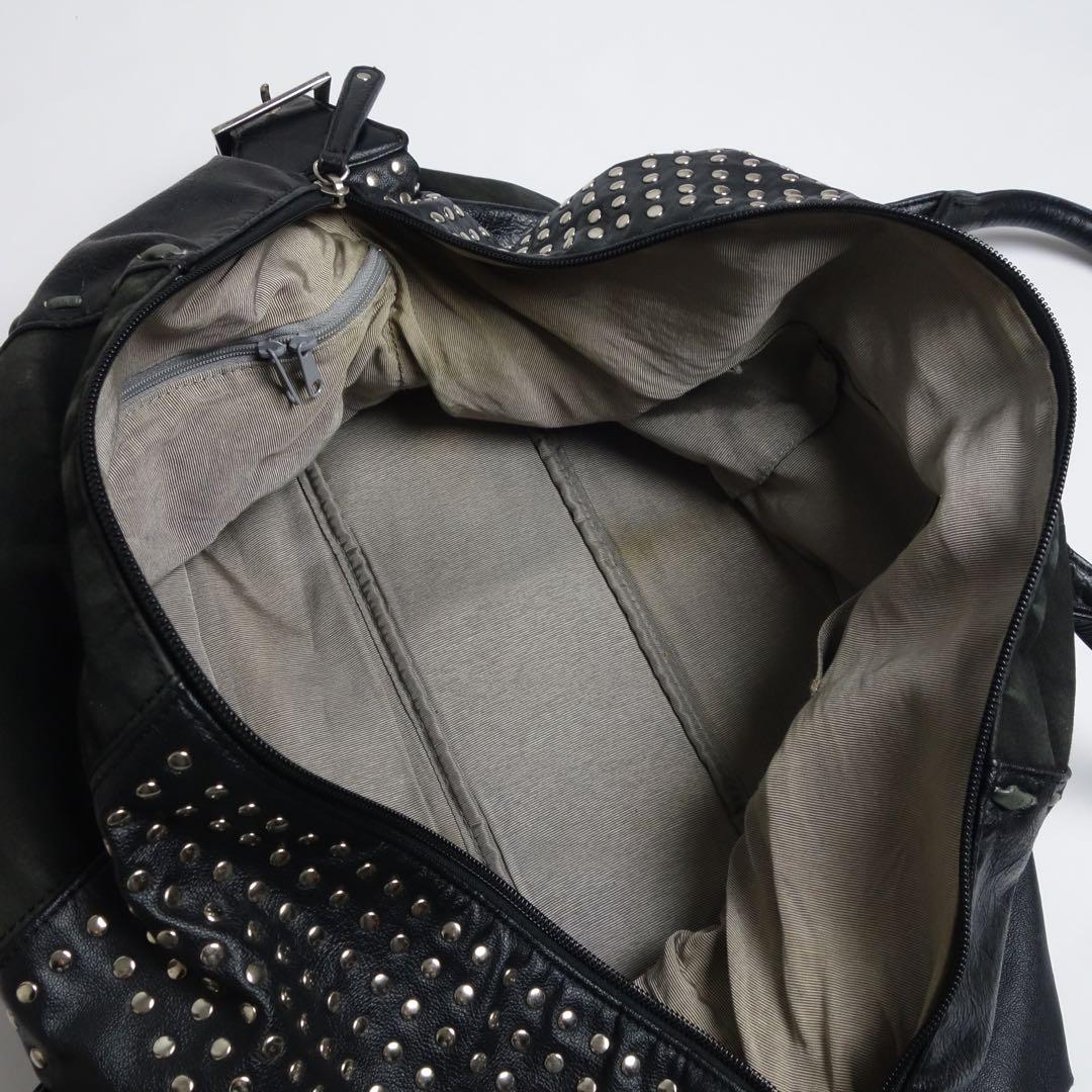 バッグ Tornado Mart Studded Leather Boston Bag
