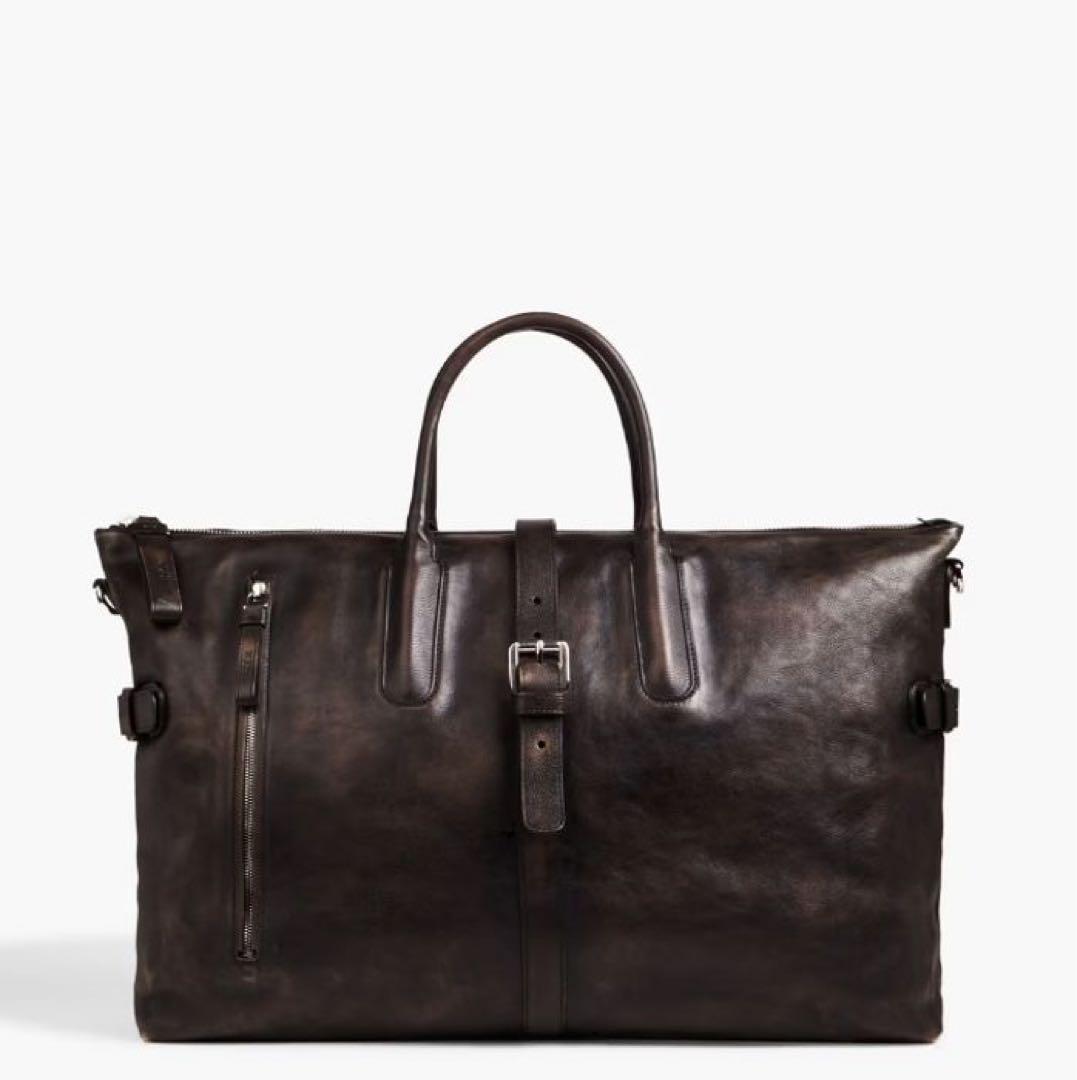 TOD'S （トッズ）バックル付き テクスチャードレザー メンズ バッグ　レア品