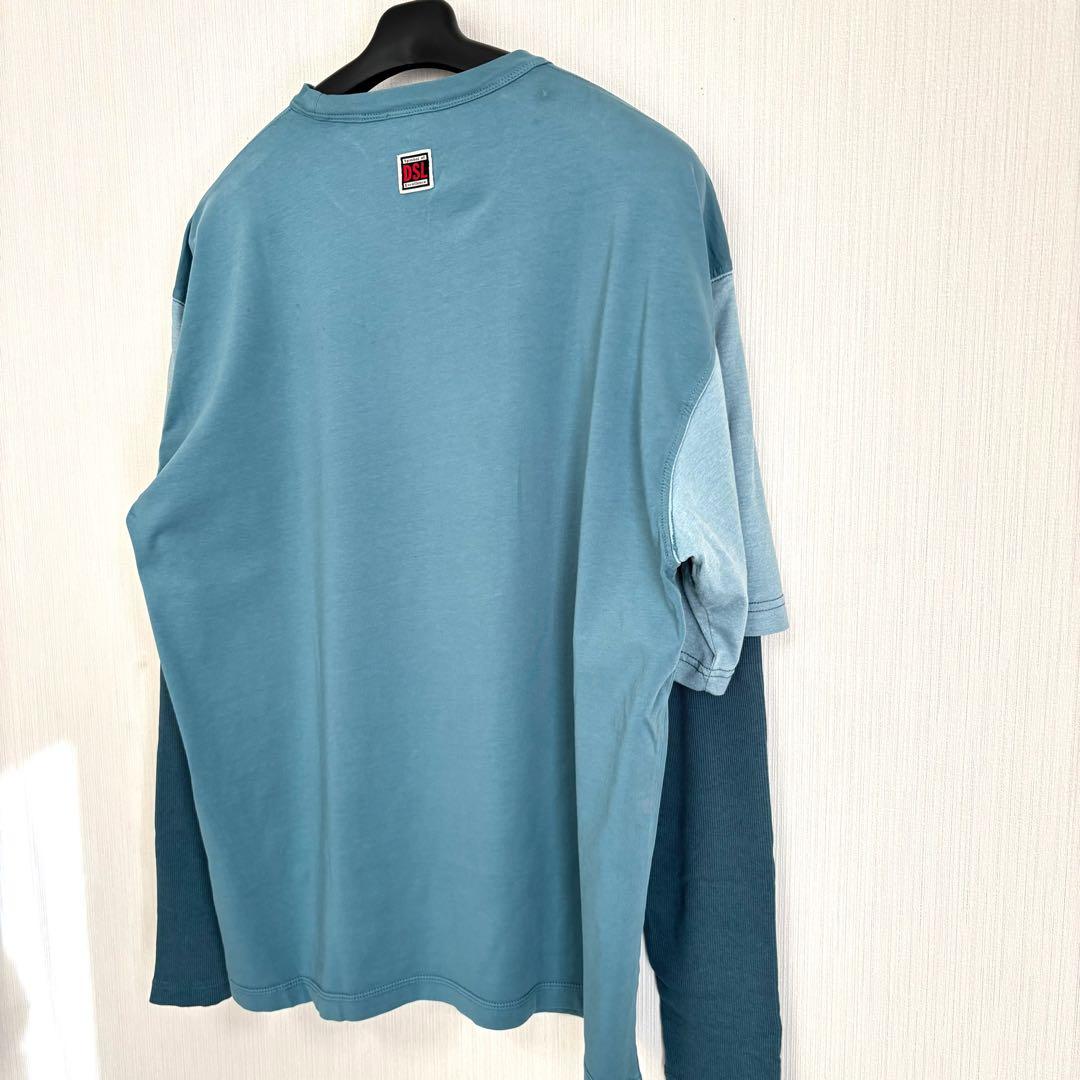 DIESEL ディーゼル　XL フェイクレイヤード仕様 長袖Tシャツ 重ね着風